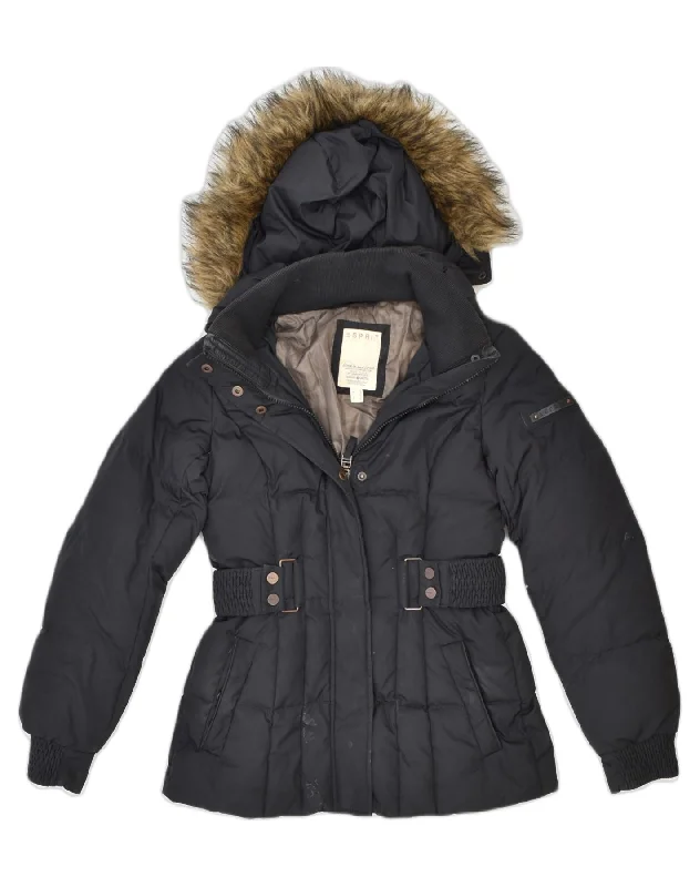 Women's Plus-Size Attire ESPRIT Womens Hooded Padded Jacket UK 8 Small Brown Polyester Women's Plus-Size Attire ESPRIT Womens Hooded Padded Jacket UK 8 Small Brown Polyester