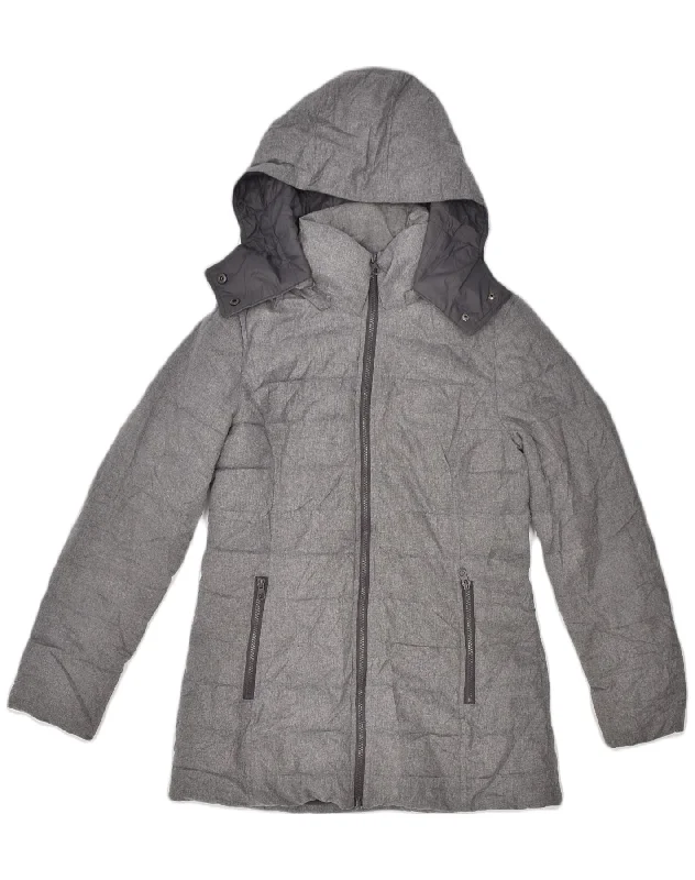 Luxury Women's Clothing NAUTICA Womens Hooded Padded Jacket UK 14 Medium Grey Polyester Luxury Women's Clothing NAUTICA Womens Hooded Padded Jacket UK 14 Medium Grey Polyester