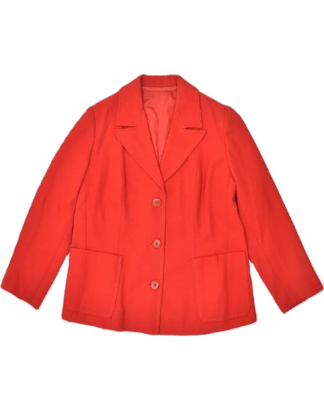 Women's Clothes VINTAGE Womens 3 Button Blazer Jacket UK 12 Medium Red