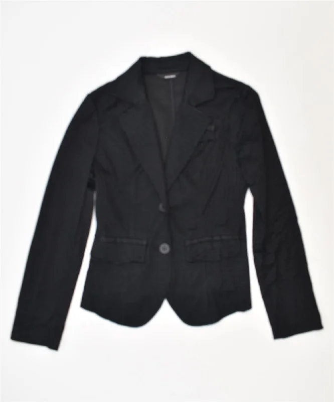 Timeless Women's Apparel STEFANEL Womens 2 Button Blazer Jacket IT 40 Small Black Viscose Timeless Women's Apparel STEFANEL Womens 2 Button Blazer Jacket IT 40 Small Black Viscose