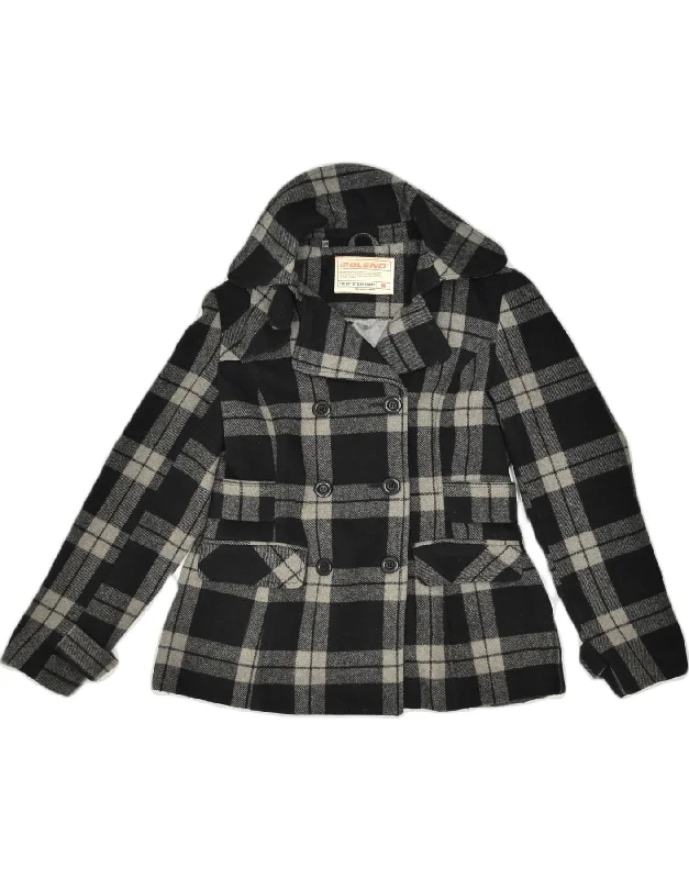 Charming Women's Outfit For Special Occasions VINTAGE Womens Double Breasted Coat UK 12 Medium Black Check Wool Classic Charming Women's Outfit For Special Occasions VINTAGE Womens Double Breasted Coat UK 12 Medium Black Check Wool Classic