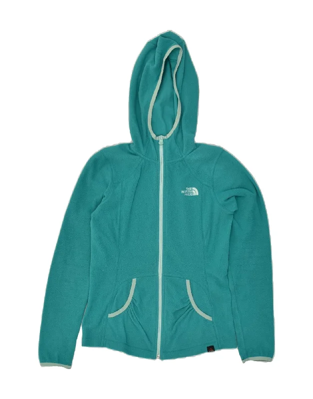Women's Sporty Chic Clothes THE NORTH FACE Womens Hooded Fleece Jacket UK 6 XS Turquoise Polyester Women's Sporty Chic Clothes THE NORTH FACE Womens Hooded Fleece Jacket UK 6 XS Turquoise Polyester
