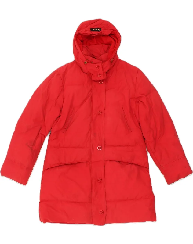 Modern Casual Clothing BRUGI Womens Hooded Padded Jacket IT 46 Large Red Polyester