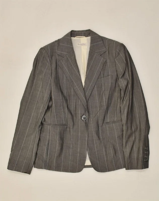Women's Formal Event Outfit MASSIMO DUTTI Womens 1 Button Blazer Jacket UK 12 Medium Grey Pinstripe Women's Formal Event Outfit MASSIMO DUTTI Womens 1 Button Blazer Jacket UK 12 Medium Grey Pinstripe