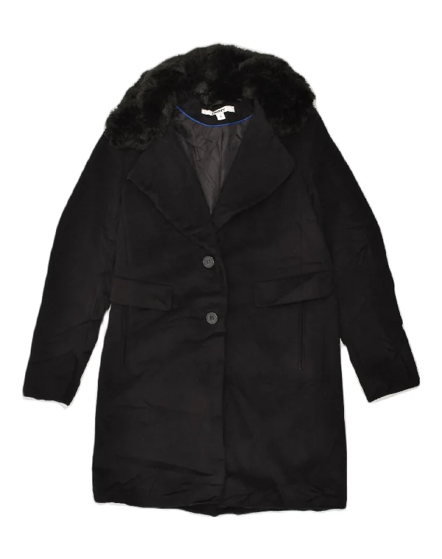 Casual Chic Women's Clothes DKNY Womens Overcoat US 8 Medium Black Polyester