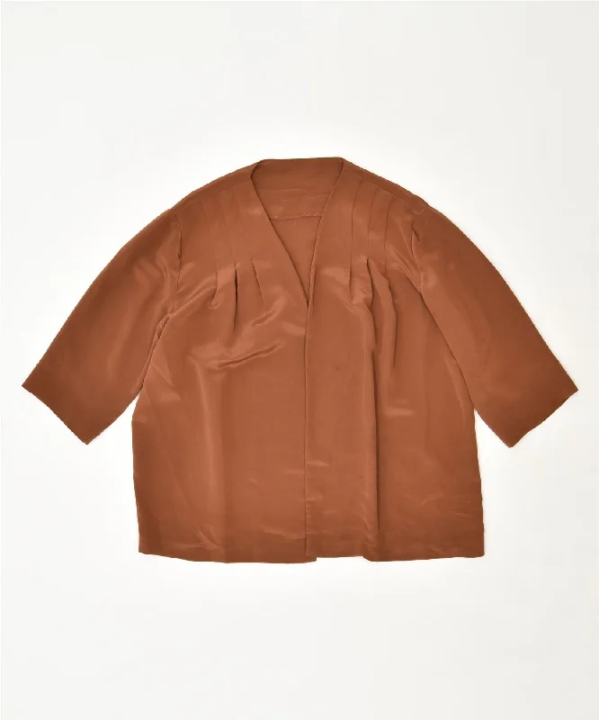 Women's Activewear for Exercise and Sports Womens 3/4 Sleeve Blazer Jacket UK 18 XL Brown Vintage Women's Activewear for Exercise and Sports Womens 3/4 Sleeve Blazer Jacket UK 18 XL Brown Vintage
