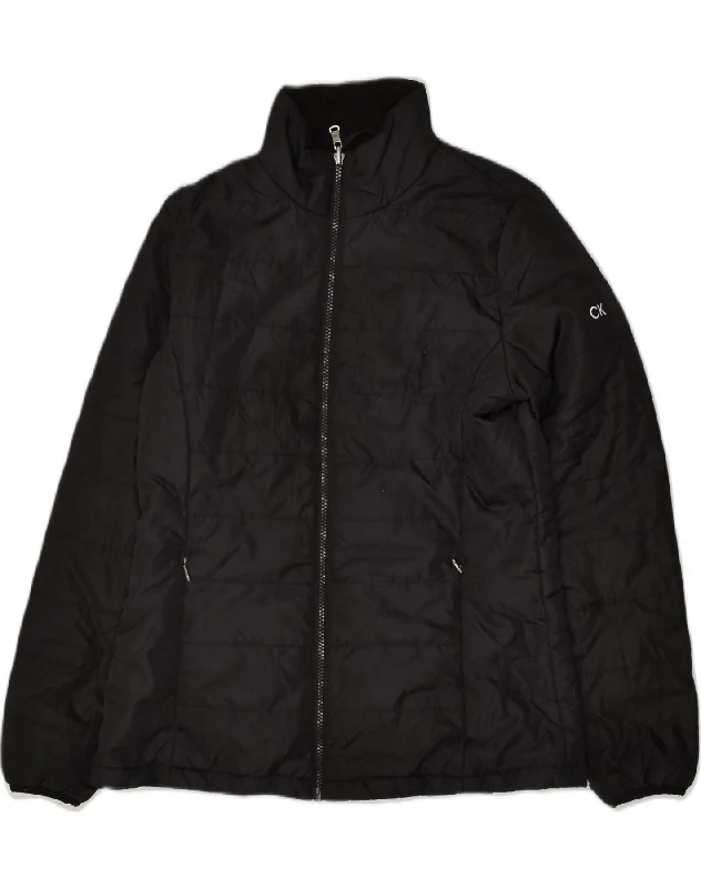 Women's Seasonal Apparel CALVIN KLEIN Womens Padded Jacket UK 10 Small Black Polyester Women's Seasonal Apparel CALVIN KLEIN Womens Padded Jacket UK 10 Small Black Polyester