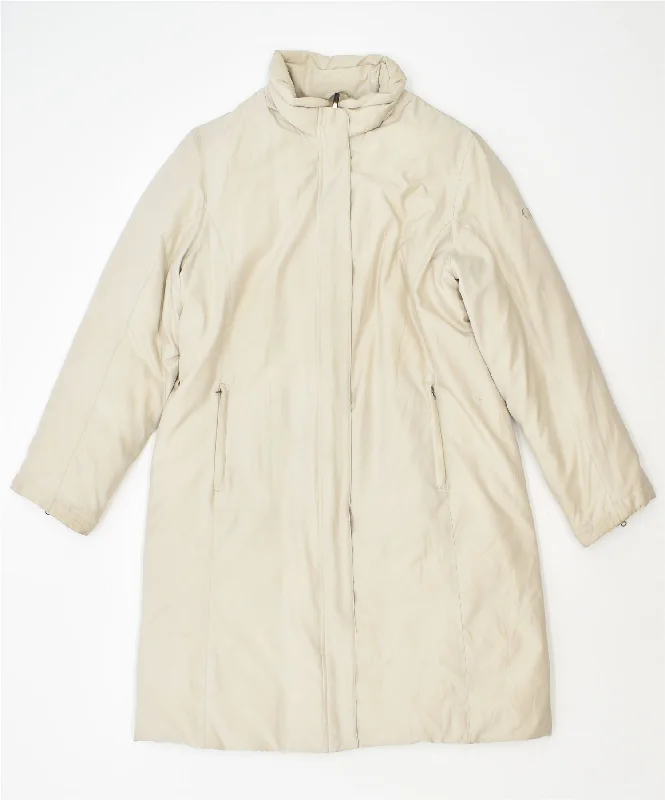 Online Boutiques Best SERGIO TACCHINI Womens Padded Coat IT 48 XL Beige Polyester