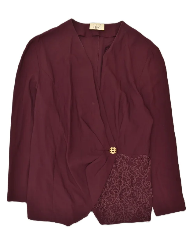Women's Online Clothing Boutique ELENA MIRO Womens 1 Button Blazer Jacket UK 16 Large Maroon Viscose Flower Women's Online Clothing Boutique ELENA MIRO Womens 1 Button Blazer Jacket UK 16 Large Maroon Viscose Flower