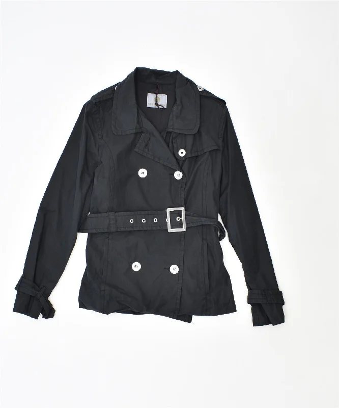 Women's Clothes For Special Occasions NORTH SAILS Womens Double Breasted Coat UK 6 Small Black Cotton Women's Clothes For Special Occasions NORTH SAILS Womens Double Breasted Coat UK 6 Small Black Cotton