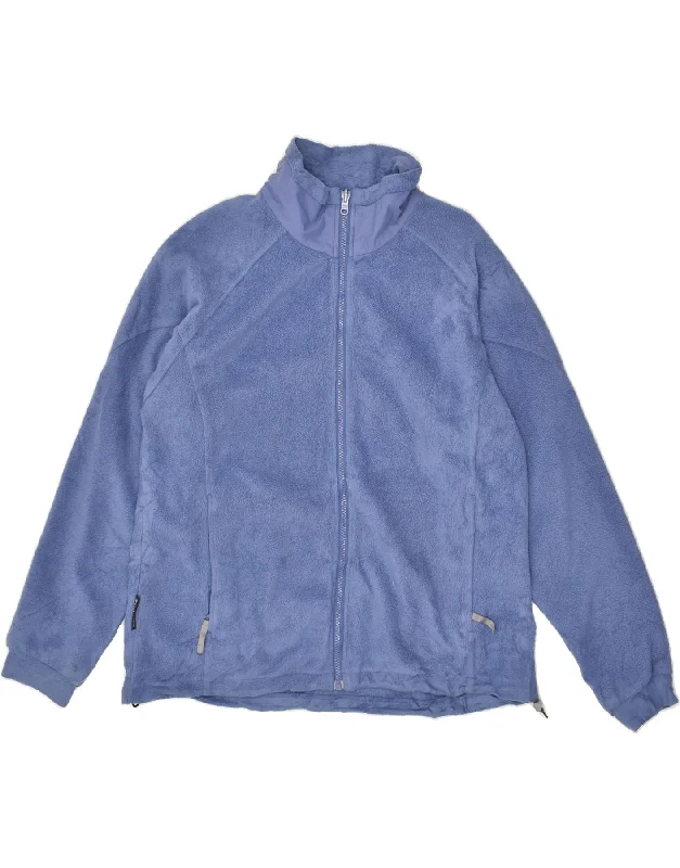 Discount Price COLUMBIA Womens Loose Fit Fleece Jacket UK 16 Large Blue Polyester