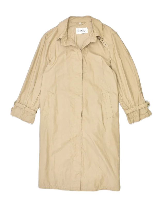Plus-Size Women's Clothing VINTAGE Womens Overcoat IT 50 XL Beige Cotton