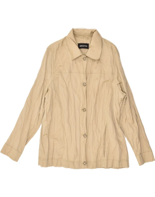 Women's Vacation Outfit ELENA MIRO Womens Bomber Jacket UK 14 Medium Beige Acetate