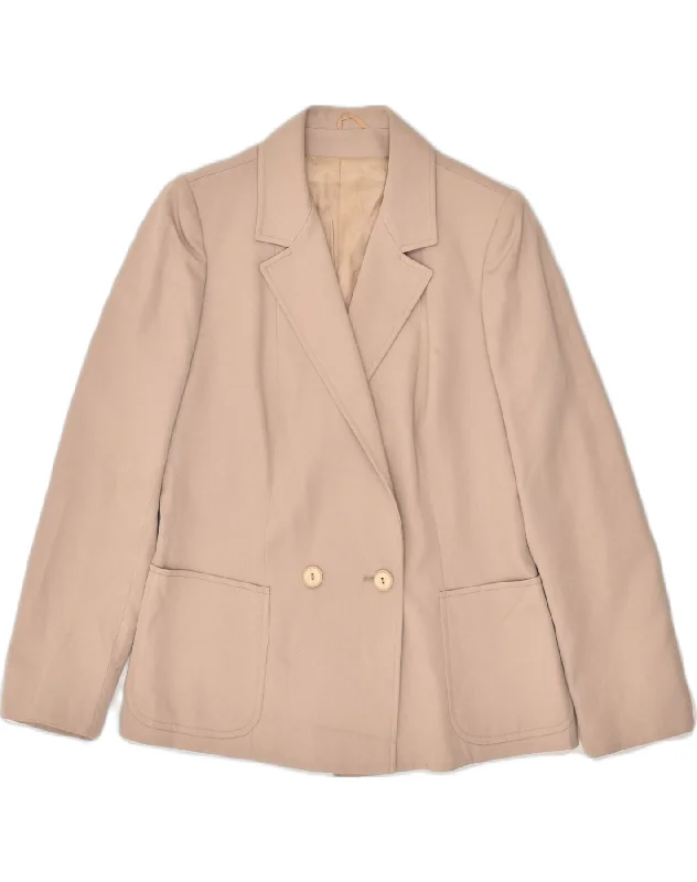Outlet Clothing VINTAGE Womens Double Breasted Blazer Jacket UK 12 Medium Beige Acetate Outlet Clothing VINTAGE Womens Double Breasted Blazer Jacket UK 12 Medium Beige Acetate