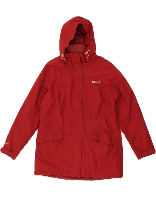 Women's Fashion-Forward Apparel REGATTA Womens Hooded Windbreaker Jacket UK 16 Large  Red Cotton