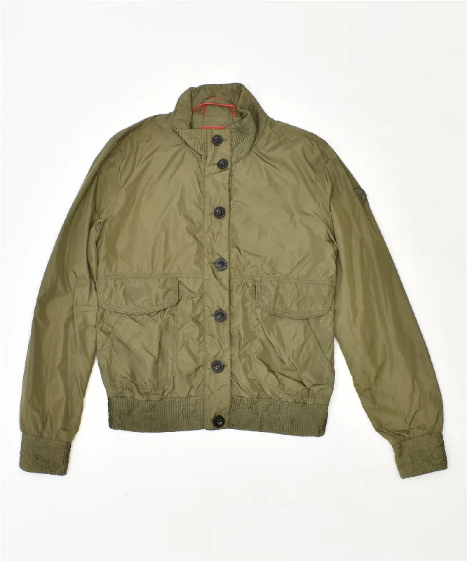 Women's Online Boutique NORTH SAILS Womens Bomber Jacket UK 12 Medium Khaki Polyamide Women's Online Boutique NORTH SAILS Womens Bomber Jacket UK 12 Medium Khaki Polyamide