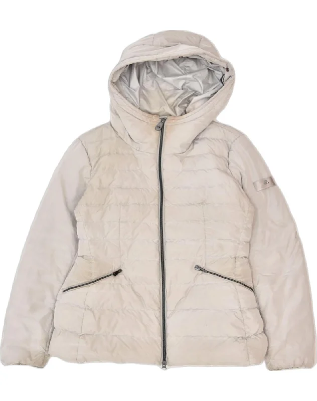 Women's Work Outfit For The Office PEUTEREY Womens Hooded Padded Jacket IT 46 Large Grey Polyester Sports Women's Work Outfit For The Office PEUTEREY Womens Hooded Padded Jacket IT 46 Large Grey Polyester Sports