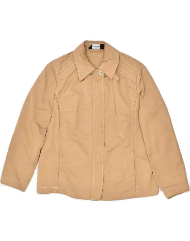 Classic Clothes For Women ELENA MIRO Womens Bomber Jacket UK 16 Large Brown Polyester Classic Clothes For Women ELENA MIRO Womens Bomber Jacket UK 16 Large Brown Polyester