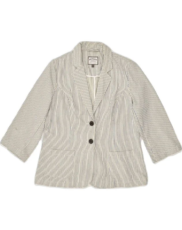 Latest Fashion for Women FAT FACE Womens 2 Button Blazer Jacket UK 14 Large Off White Striped Latest Fashion for Women FAT FACE Womens 2 Button Blazer Jacket UK 14 Large Off White Striped