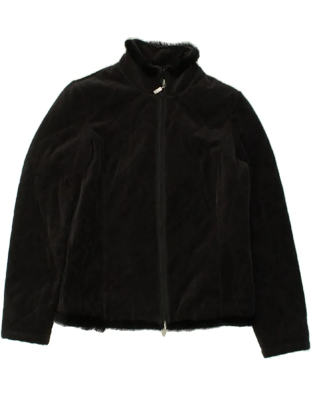 Women Wear Boutique FERAUD Womens Bomber Jacket UK 12 Medium Black Polyester