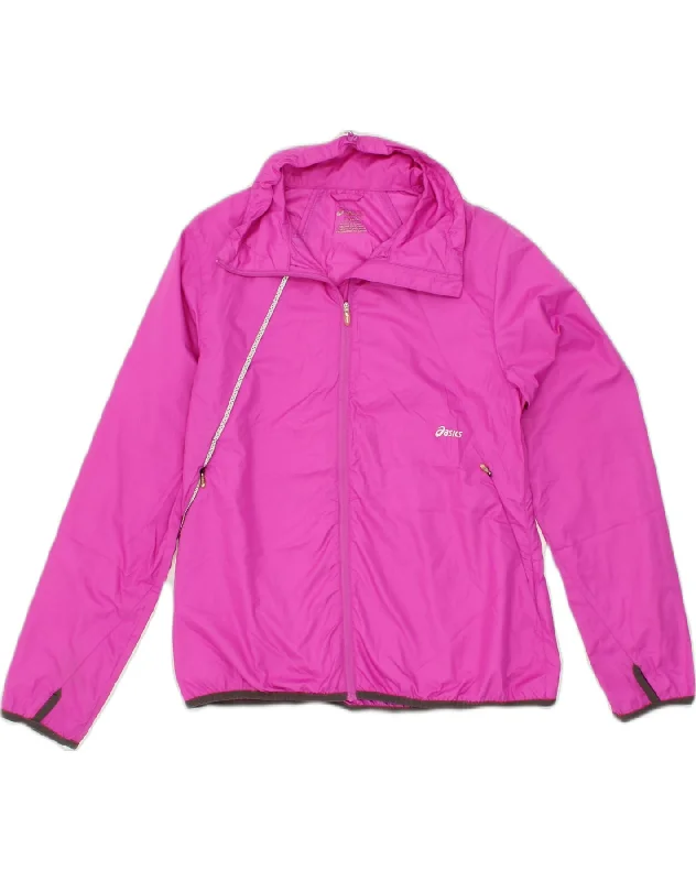 Online Boutique Clothing ASICS Womens Rain Jacket UK 16 Large Pink Polyester
