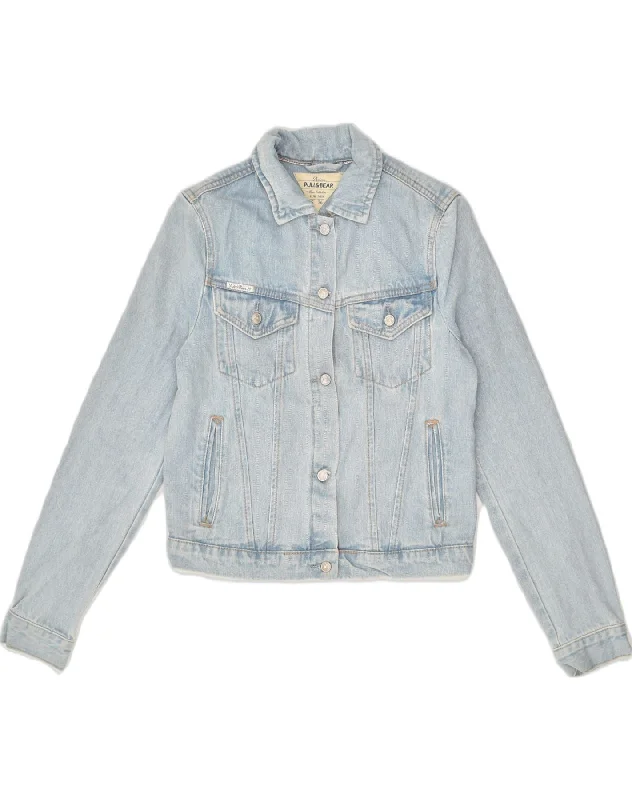 Women's Resort Attire PULL & BEAR Womens Crop Denim Jacket UK 10 Small Blue Cotton