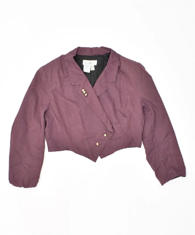 Stylish Outerwear Clothes For Women JURGEN MICHAELSEN Womens 3 Button Crop Blazer Jacket EU 42 Medium Purple Stylish Outerwear Clothes For Women JURGEN MICHAELSEN Womens 3 Button Crop Blazer Jacket EU 42 Medium Purple