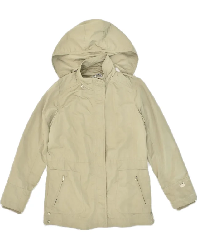 Trendy Street Style Clothing CHAMPION Womens Hooded Windbreaker Jacket UK 12 Medium Beige Polyester Trendy Street Style Clothing CHAMPION Womens Hooded Windbreaker Jacket UK 12 Medium Beige Polyester