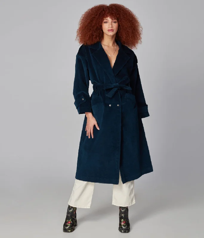 Women Wear Brands AVERY-EB Corduroy Trench Coat