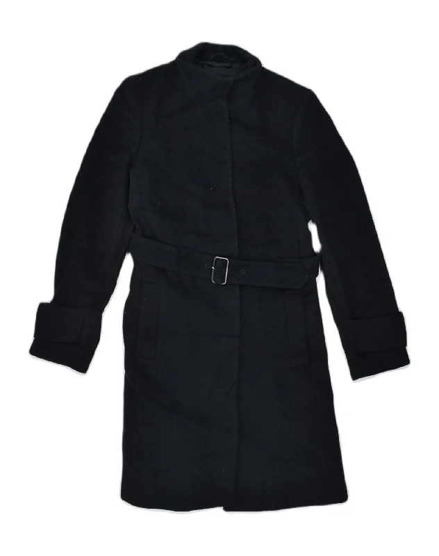 Sale On Clothing MASSIMO DUTTI Womens Overcoat IT 40 Small Black Wool