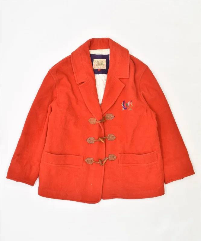 Comfy Women's Outfits for Daily Wear LEMON Womens Oversized Duffle Jacket IT 42 Medium Red Wool Vintage Comfy Women's Outfits for Daily Wear LEMON Womens Oversized Duffle Jacket IT 42 Medium Red Wool Vintage