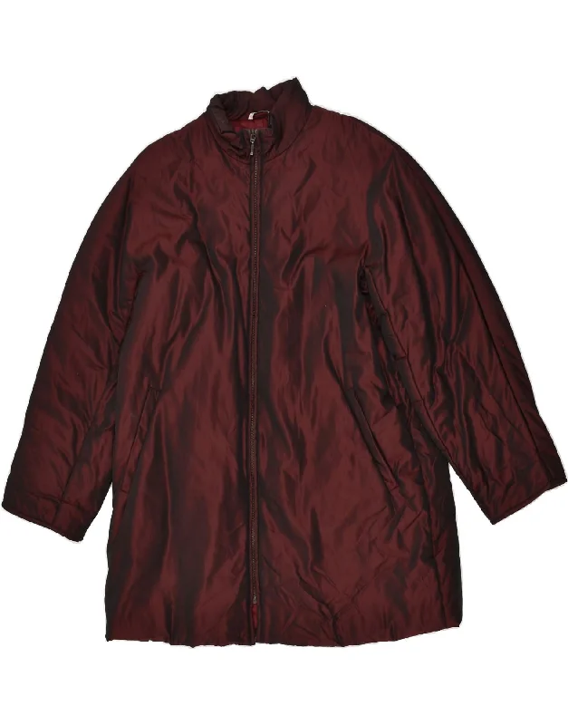 Chic And Comfortable MARINA RINALDI Womens Overcoat Size 21 Medium Maroon Acetate