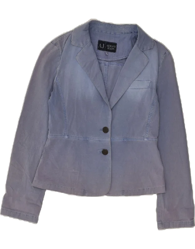 Women's Casual Dresses ARMANI JEANS Womens 2 Button Blazer Jacket UK 12 Medium Blue