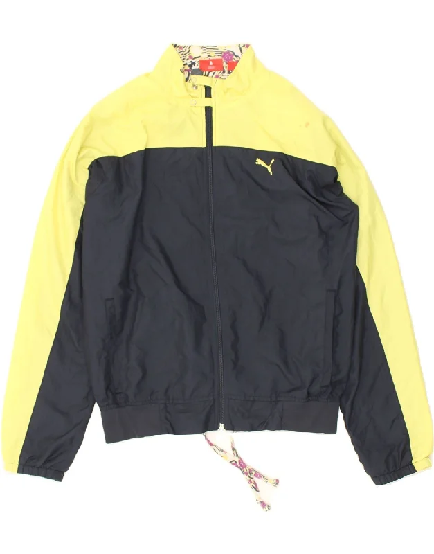 Women's Athletic Apparel PUMA Womens Bomber Jacket UK 10 Small  Yellow Colourblock