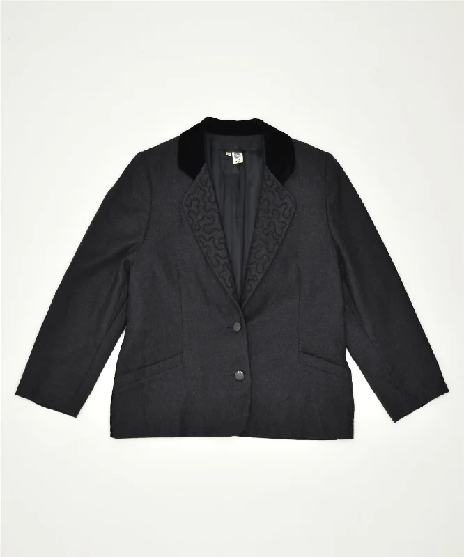 Women's Formal Event Outfit VINTAGE Womens 2 Button Blazer Jacket IT 44 Medium Grey Wool Women's Formal Event Outfit VINTAGE Womens 2 Button Blazer Jacket IT 44 Medium Grey Wool