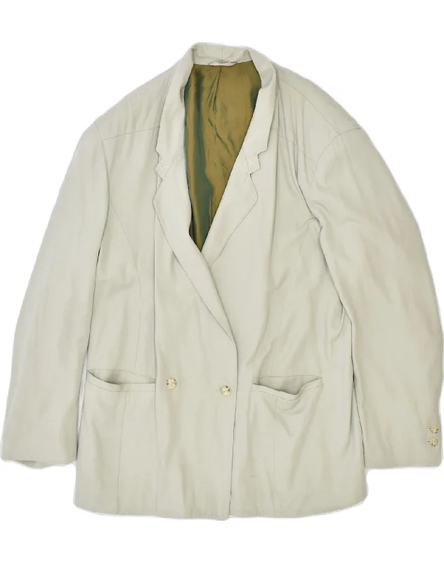 Timeless Elegance VINTAGE Womens Double Breasted Blazer Jacket IT 52 XL Khaki Viscose Timeless Elegance VINTAGE Womens Double Breasted Blazer Jacket IT 52 XL Khaki Viscose