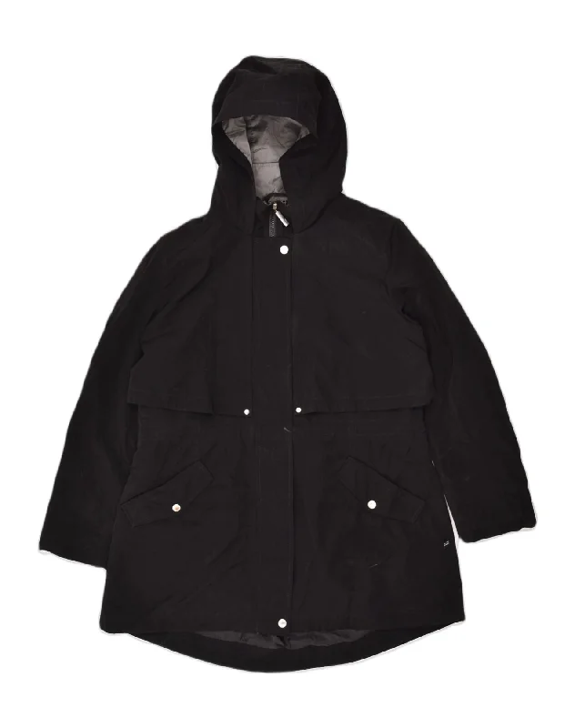 Stylish Women's Apparel NAUTICA Womens Hooded Overcoat UK 18 XL Black Polyester