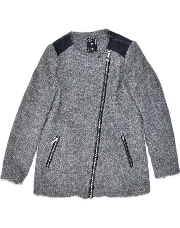 Chic Casual Style GUESS Womens Overcoat UK 16 Large Grey