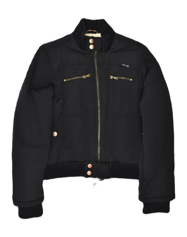 Fashion-forward Women's Clothing PHARD Womens Bomber Jacket UK 8 Small Black Cotton