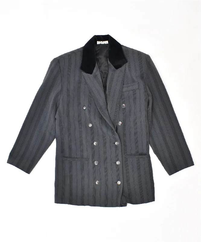Trendy Women's Apparel for All Seasons OSAK Womens Double Breasted Blazer Jacket UK 10 Small Grey Polyester Trendy Women's Apparel for All Seasons OSAK Womens Double Breasted Blazer Jacket UK 10 Small Grey Polyester