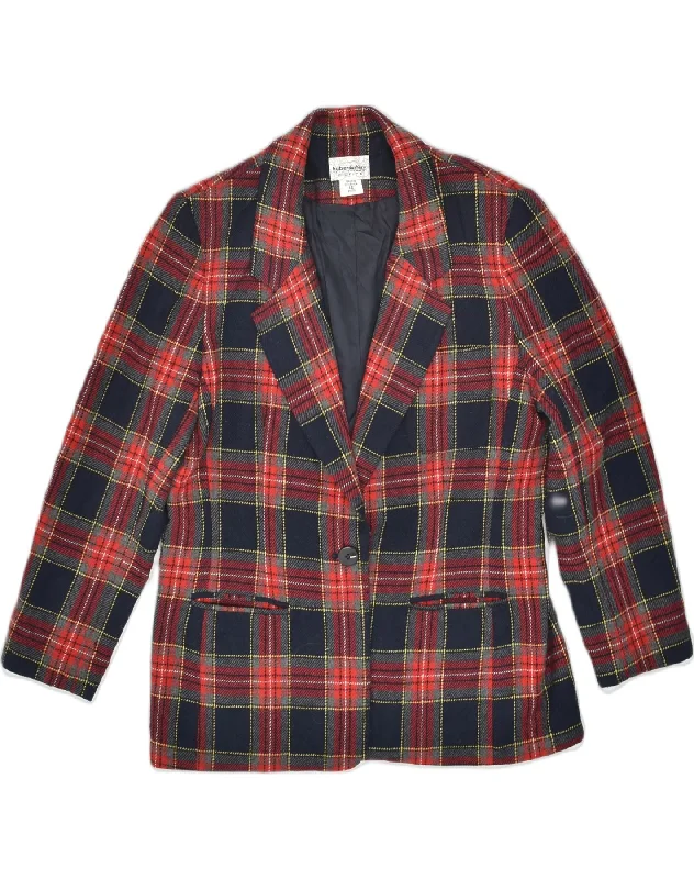 Women's Workout Clothing HABERDASHERY Womens Petite 1 Button Blazer Jacket UK 14 Large Red Check Women's Workout Clothing HABERDASHERY Womens Petite 1 Button Blazer Jacket UK 14 Large Red Check