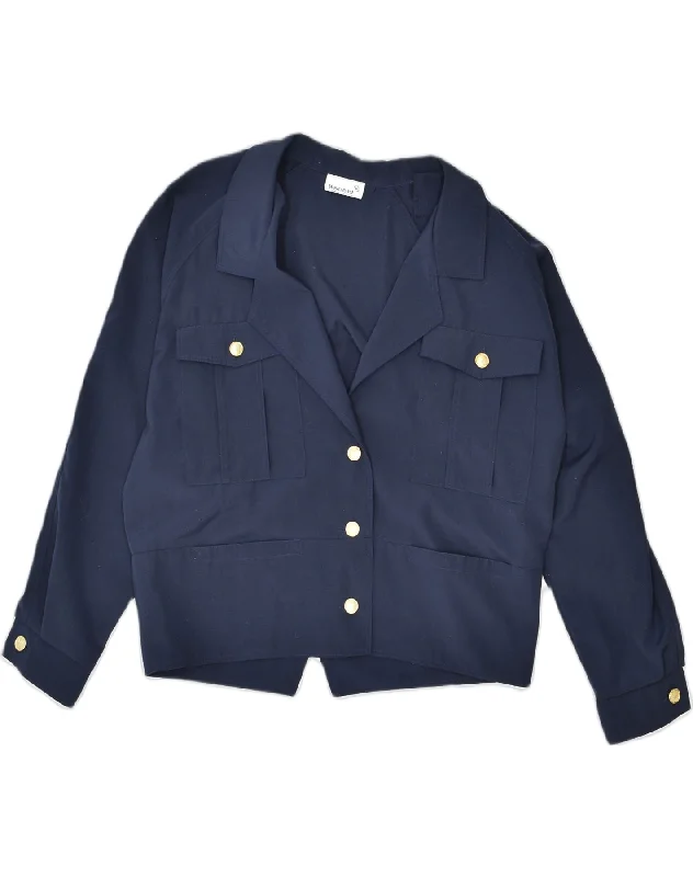 Women's Outerwear for All Weather Conditions VINTAGE Womens 3 Button Blazer Jacket UK 16 Large Blue Women's Outerwear for All Weather Conditions VINTAGE Womens 3 Button Blazer Jacket UK 16 Large Blue
