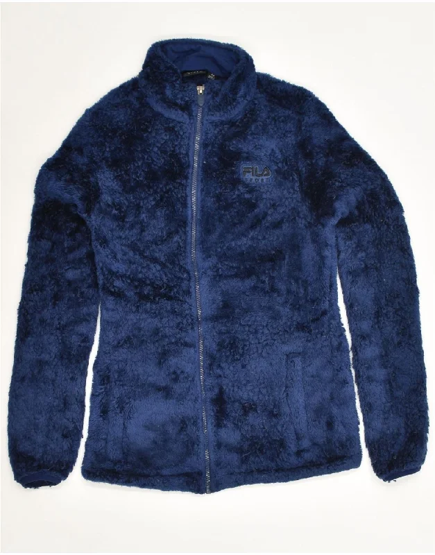 Women's Timeless Attire FILA Womens Fleece Jacket UK 6 XS Navy Blue Polyester