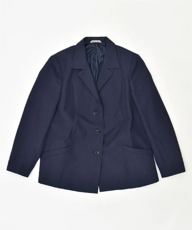 Comfortable Women's Clothing VINTAGE Womens 3 Button Blazer Jacket UK 14 Large Navy Blue Comfortable Women's Clothing VINTAGE Womens 3 Button Blazer Jacket UK 14 Large Navy Blue