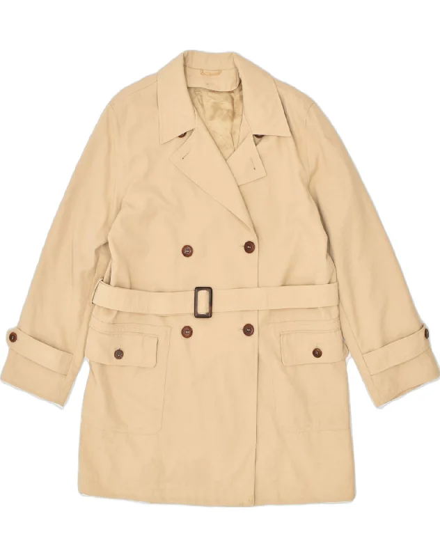 Women's Fashion Essentials MARELLA Womens Double Breasted Coat UK 14 Large Beige Polyamide Women's Fashion Essentials MARELLA Womens Double Breasted Coat UK 14 Large Beige Polyamide