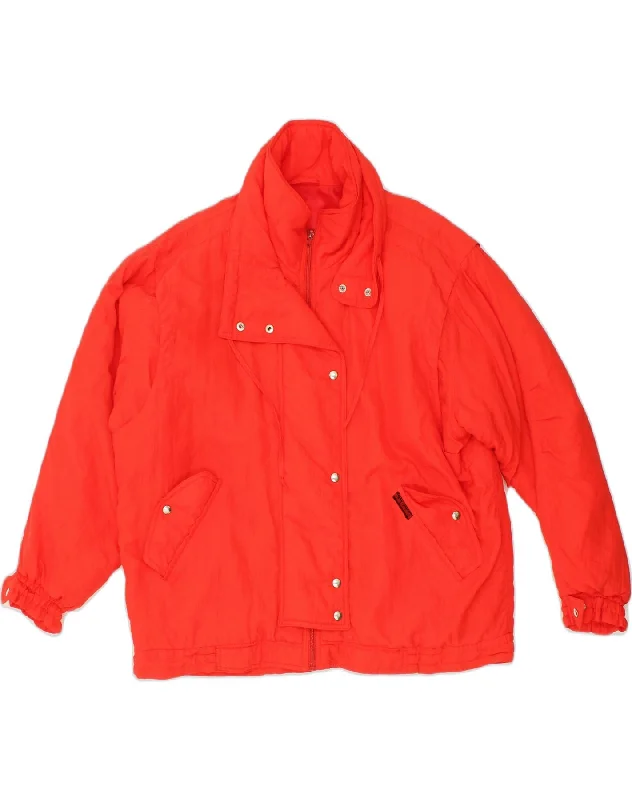 Women's Night-Out Outfit VINTAGE Womens Oversized Windbreaker Jacket IT 44 Medium Red Polyester Women's Night-Out Outfit VINTAGE Womens Oversized Windbreaker Jacket IT 44 Medium Red Polyester