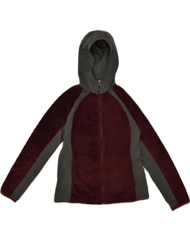 Woman Clothing EDDIE BAUER Womens Hooded Fleece Jacket UK 14 Medium Burgundy Colourblock Woman Clothing EDDIE BAUER Womens Hooded Fleece Jacket UK 14 Medium Burgundy Colourblock