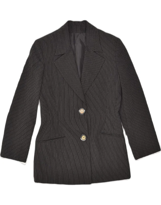 Formal Outfit For Women VINTAGE Womens 2 Button Blazer Jacket IT 42 Medium Black Pinstripe Viscose Formal Outfit For Women VINTAGE Womens 2 Button Blazer Jacket IT 42 Medium Black Pinstripe Viscose