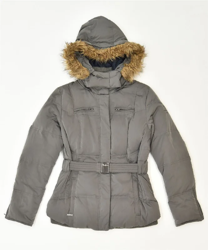Trendy Outfits For Girls PEPE JEANS Womens Hooded Padded Jacket UK 12 Medium Grey Nylon Trendy Outfits For Girls PEPE JEANS Womens Hooded Padded Jacket UK 12 Medium Grey Nylon