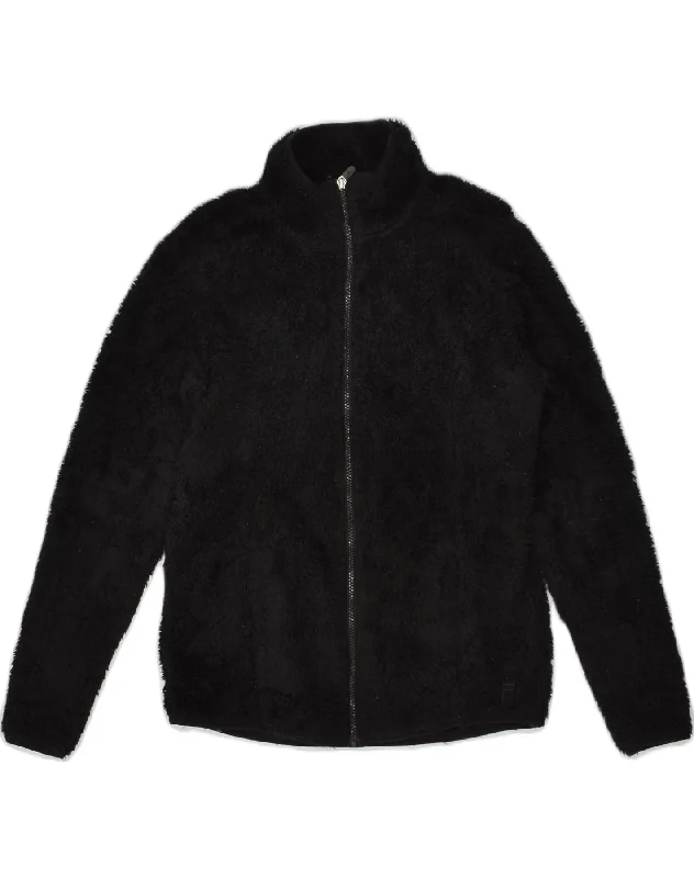 Women's Luxury Apparel FILA Womens Fleece Jacket UK 12 Medium Black Polyester